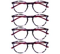 OPULIZE Met 4 Pacco Viola Tartaruga Rosso Ciliegia Occhiali Da Lettura Grande Giro Uomo Donna Cerniere Molla RRRR60-5 +2,50