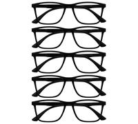 OPULIZE NYX Occhiali luce blu donna e uomo - Occhiali da lettura Antibagliore - Occhiali per computer - Confezione da 5 - Protezione UV - Rettangolare - Nero - + 3.00