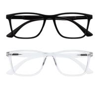 OPULIZE NYX Occhiali luce blu donna e uomo - Occhiali per computer Antibagliore - Confezione da 2 - Protezione UV - Rettangolare - Nero Chiaro