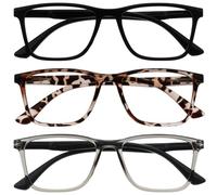 OPULIZE NYX Occhiali luce blu donna e uomo - Occhiali per computer Antibagliore - Confezione da 3 - Protezione UV - Rettangolare - Nero Marrone Grigio