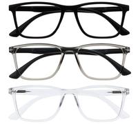 OPULIZE NYX Occhiali luce blu donna e uomo - Occhiali per computer Antibagliore - Confezione da 3 - Protezione UV - Rettangolare - Nero Grigio Chiaro