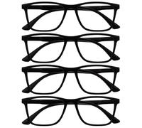 OPULIZE NYX Blue Light Blocking Glasses - Anti-Glare Computer and Gaming Eyewear - 4 Pack - UV and Eyestrain Protection - Rectangular Frame - Black - Men Women