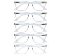 OPULIZE NYX Occhiali luce blu donna e uomo - Occhiali per computer Antibagliore - Confezione da 5 - Protezione UV - Rettangolare - Chiaro