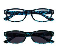 OPULIZE Occhiali Da Lettura Blu Tartaruga Lettori Con UV400 Lettore Sole Valore Pacco Doppio Uomo Donna RS10-3 +2,50