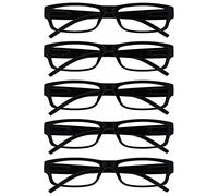 OPULIZE Occhiali Da Lettura Nero Valore 5 Pacco Leggero Uomo Donna RRRRR32-1 +2,50