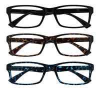 OPULIZE Pep Occhiali da Lettura, Nero Marrone Blu, +2,00 Diottrie Unisex