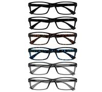 OPULIZE Pep Occhiali da Lettura, Nero, Marrone, Blu, Grigio, +1.00 Unisex-Adulto