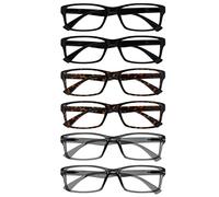 OPULIZE Pep Occhiali da Lettura, Nero, Marrone, Grigio, +3.50 Unisex-Adulto