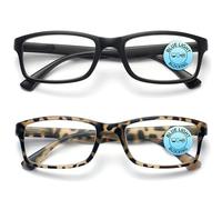 OPULIZE PEP - Occhiali da lettura unisex con blocco della luce blu, montatura rettangolare, per computer e gaming, protezione UV e sovraccarico, marrone opaco, tartaruga +1