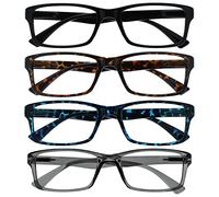 OPULIZE Pep Reading Glasses, Nero/Marrone Tartaruga/Blu Tartaruga/Grigio, +1,50 Diottrie Unisex