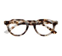 OPULIZE RIO Occhiali da Lettura Anti Luce Blu - Montatura con Bordo Superiore Piatto - Marrone Maculato - Uomo e Donna - Cerniere a Molla - B53-2 - +3.50