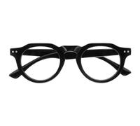 OPULIZE RIO Occhiali da Lettura Anti Luce Blu - Montatura con Bordo Superiore Piatto - Nero - Uomo e Donna - Cerniere a Molla - B53-1 - +1.50