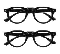 OPULIZE RIO Set da 2 Occhiali Anti Luce Blu - Montatura con Bordo Superiore Piatto - Nero - Uomo e Donna - Cerniere a Molla - BB53-1