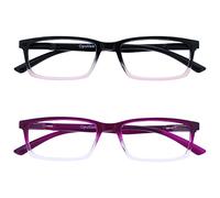 OPULIZE See - Occhiali da Lettura Filtro Set da 2 Luce Blu Montatura Stretta Cerniere a Molla Migliorano il Sonno Gaming Computer Anti Riflesso Rosa al Nero Viola Uomo Donna BB9-45 +3.50