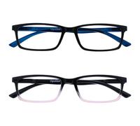 OPULIZE See - Occhiali da Lettura Filtro Set da 2 Luce Blu Montatura Stretta Cerniere a Molla Migliorano il Sonno Gaming Computer Anti Riflesso Nero Rosa Uomo Donna BB9-14 +3.50