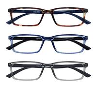 OPULIZE See - Occhiali da Lettura Filtro Set da 3 Luce Blu Montatura Stretta Cerniere a Molla Migliorano il Sonno Gaming Computer Anti Riflesso Marrone Blu Trasparente Grigio Uomo Donna BBB9-237 +2.00