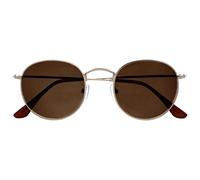 OPULIZE Sol Anni '60 classici Retrò Giro Opaco Oro Punte Marrone Scuro Uomo Donna Lettori Sole UV400 S94-9 +0,00