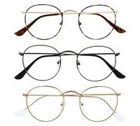 OPULIZE Sol Occhiali da Lettura Blu Blocco Della Luce 2 Metallo Retrò Cornici Migliorare Mal di Testa Sonno Computer Gaming Mens Womens BBB94, Marrone tartarugato/grigio canna di fucile/oro