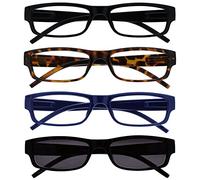 OPULIZE The Reading Glasses Company L'azienda Occhiali Da Lettura Nero Marrone Blu Lettori Con UV400 Lettore Sole Valore 4 Pacco Uomo Donna RRRS32-1231 +2,50