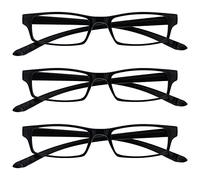 OPULIZE The Reading Glasses Company Nero Collo Lettori Valore 3 Pacco Uomo Donna Cerniere Molla Rrr20-1 +2,50-88 Gr