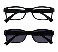 OPULIZE Uomo Grande Nero Lettori Con Lettore Sole Pacco Doppio Cerniere Molla Rs11-1 +3,00-70 Gr