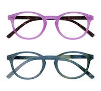 OPULIZE Zen 2 Pacco Occhiali Da Lettura Rosa Turquoise Piccolo Uomo Donna Cerniere Molla RR24-4Q +2,50