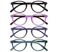OPULIZE Zen 4 Pacco Occhiali Da Lettura Buio Marrone Rosa Porpora Turquoise Piccolo Uomo Donna RRRR24-245Q +2,50