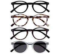 OPULIZE Zen 4 Pacco Occhiali Da Lettura Con Lettore Sole Nero Marrone Cristallo Piccolo Uomo Donna RRRS24-11T2C +3,00