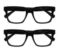 OPULIZERA Occhiali luce blu donna e uomo - Antiriflesso e Antibagliore - Confezione da 2 - Occhiali per computer - UV400 - Oversize e Rettangolare - Nero - +0.00