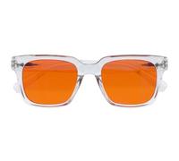 OPULIZERA Occhiali luce blu donna e uomo - Lenti Arancioni - Occhiali con filtro luce blu al 99,9% - Antiriflesso e Antibagliore UV400 - Oversize e Rettangolare - Occhiali Computer/Sonno - Chiaro