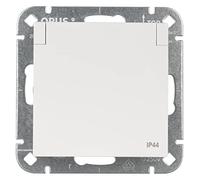 Opus 512.223.37 55 Presa di contatto protettiva, bianco polare satinato lucido