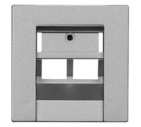 OPUS® 55 - Copertura per prese ISDN/DATEN a 2 vie, colore: alluminio, argento lucido