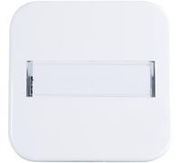 Opus Bianco Alpino, Interruttore a bilanciere + Pulsante, Scritta, Termoplastico, 1
