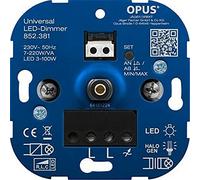Opus® - Dimmer universale per lampadine a LED, a incandescenza e alogene, universale, con rilevamento zero conduttore, Watt 7-400 VA/LED 3-130 W