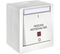 OPUS® RESIST Interruttore di controllo esecuzione riscaldamento di emergenza a 2 poli, lente rossa, colore bianco puro