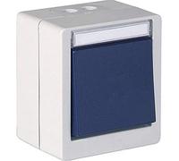 OPUS® RESIST - Interruttore e pulsante, 3 prese, universale, colore: grigio chiaro/blu acciaio