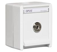 OPUS® RESIST - Presa con contatto di protezione 1 presa con serratura e chiusura "2", colore bianco puro