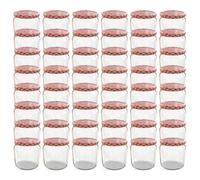 Oputec 48 vasetti da 360 ml con coperchio a vite a quadretti rossi, perfetti per marmellate, confetture e altro ancora, barattoli con coperchio, ideali come barattoli per marmellate e barattoli a vite