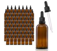 Oputec 68 flaconi da 100 ml in vetro ambrato con pipetta di vetro: grande confezione di flaconi da farmacista per aromaterapia, cosmetici, contagocce protetto dalla luce, per applicazioni