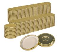 Oputec Confezione da 200 coperchi con chiusura a vite 82 mm Twist-Off | Coperchio di ricambio riutilizzabile TO-82 con controllo sottovuoto, coperchio per conserve, coperchio per marmellata in
