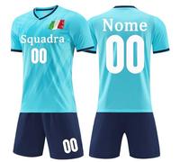 OPUTWDF Maglia Calcio Personalizzabile Uomo Donna Kit da Calcio Personalizzati Completo Calcio per Bambini Adulti con Il Tuo Nome Numero Squadra e Logo