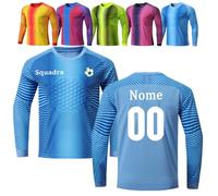 OPUTWDF Personalizza La Maglia Portiere per Bambini, Divisa Portiere Personalizzate per Uomo con Il Nome del Numero, Il Logo della Squadra, La Maglia da Portiere