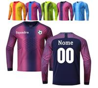 OPUTWDF Personalizza La Maglia Portiere per Bambini, Divisa Portiere Personalizzate per Uomo con Il Nome del Numero, Il Logo della Squadra, La Maglia da Portiere