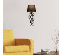 Opviq Applique Asaf 6984 con paralume in tessuto nero Opviq