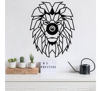Opviq Applique W-056, nero, disegno leone, legno MDF tagliato al laser Opviq
