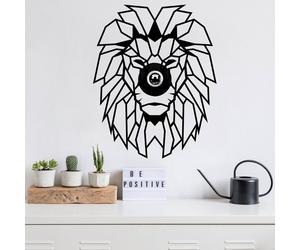 Opviq Applique W-056, nero, disegno leone, legno MDF tagliato al laser Opviq