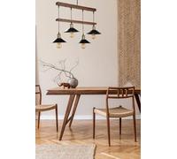 Opviq Cappellino in legno rustico industriale, per corpo e metallo, diametro 15 cm, altezza 80 cm, regolabile, attacco E27, marrone e nero, perfetto per le case country