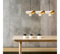 Opviq Chandelier moderno, bianco e oro, 80 x 17 cm, altezza: 106 cm | Iron Body, 3 x E27 Max 40 W | Glam & Scandinavian Design for Elegant Spaces