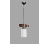 Opviq Chandelier rustico industriale, corpo in legno, altezza regolabile, diametro 18 cm, altezza 70 cm, attacco E27, finitura bianca, perfetto per Southwestern & Country Decor
