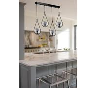 Opviq Chandelier scandinavo industriale, lunghezza 65 cm, diametro 20 cm, altezza 70 cm, 100% metallo, altezza regolabile, finitura nera, attacco E27 max. 40 W
